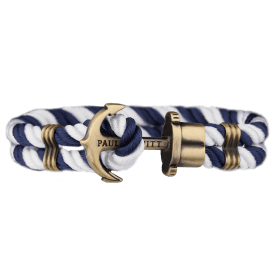 Bracelet Paul Hewitt Ancre PHREP Laiton Nylon Bleu Marine-Blanc - PRECIOVS