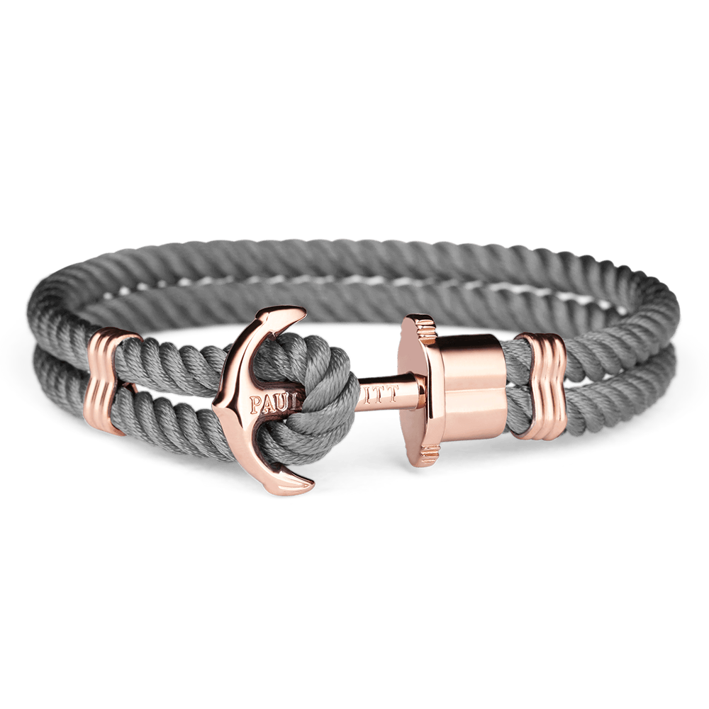 Bracelet Paul Hewitt Ancre PHREP IP Or Rosé Nylon Gris - PRECIOVS