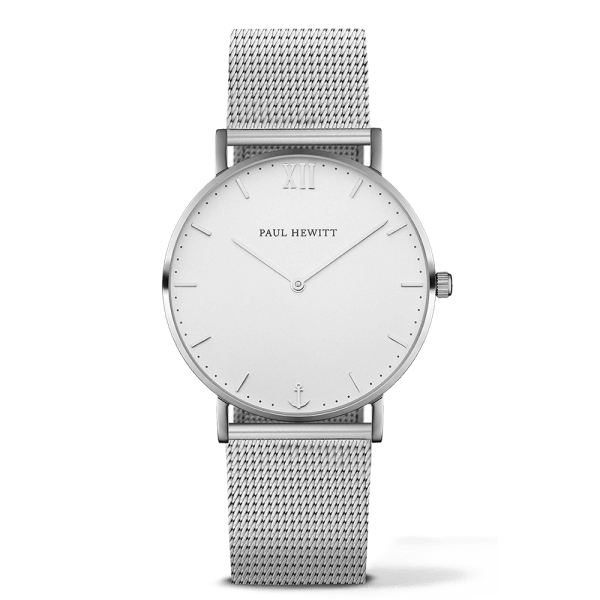 Montre Paul Hewitt Sailor Line White Sand Acier Inoxydable Bande Métallique Acier Inoxydable Cadran 39mm PH-SA-S-ST-W-4M - PRECIOVS