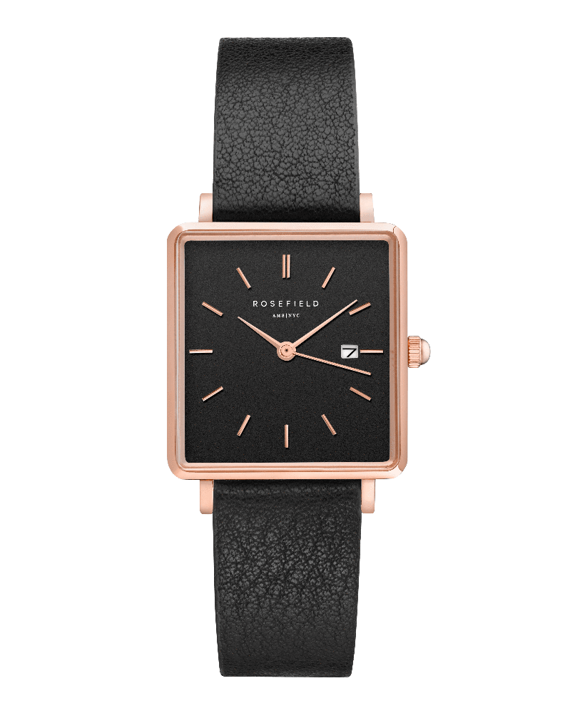 Montre Rosefield THE BOXY Noir Or Rose QBBR-Q10 - PRECIOVS