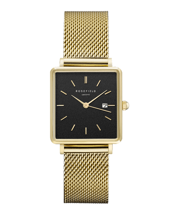 Montre Rosefield THE BOXY Noir Or Jaune QBMG-Q06 - PRECIOVS