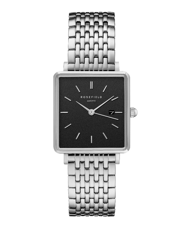 Montre Rosefield THE BOXY Noir Argenté QBSS-Q07 - PRECIOVS