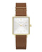 Montre Rosefield THE BOXY White Cognac Gold Q029 - PRECIOVS