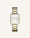 Montre Rosefield THE BOXY Blanc Sunray Acier Argent Or Jaune Duo Q043 - PRECIOVS