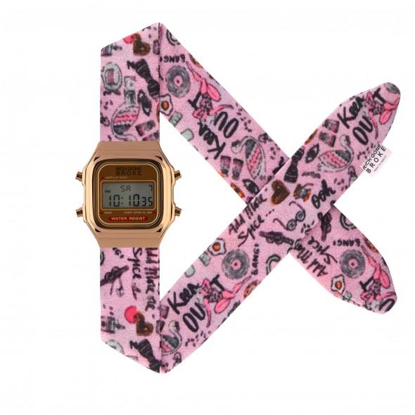 Montre RICH GONE BROKE Rose Gold Digital Sweet Graffiti - PRECIOVS