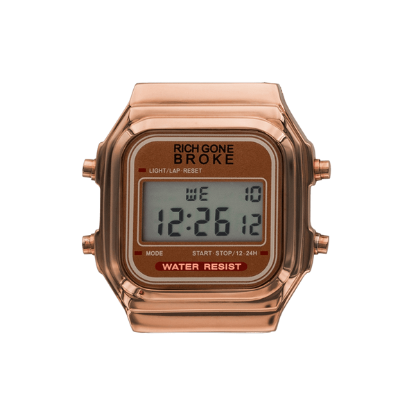 Boîtier de montre RICH GONE BROKE Rose Gold Digital - PRECIOVS