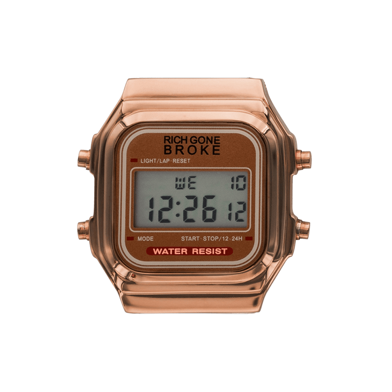 Boîtier de montre RICH GONE BROKE Rose Gold Digital - PRECIOVS