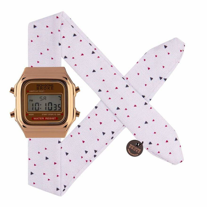 Montre RICH GONE BROKE Rose Gold Digital Pop Triangles - PRECIOVS