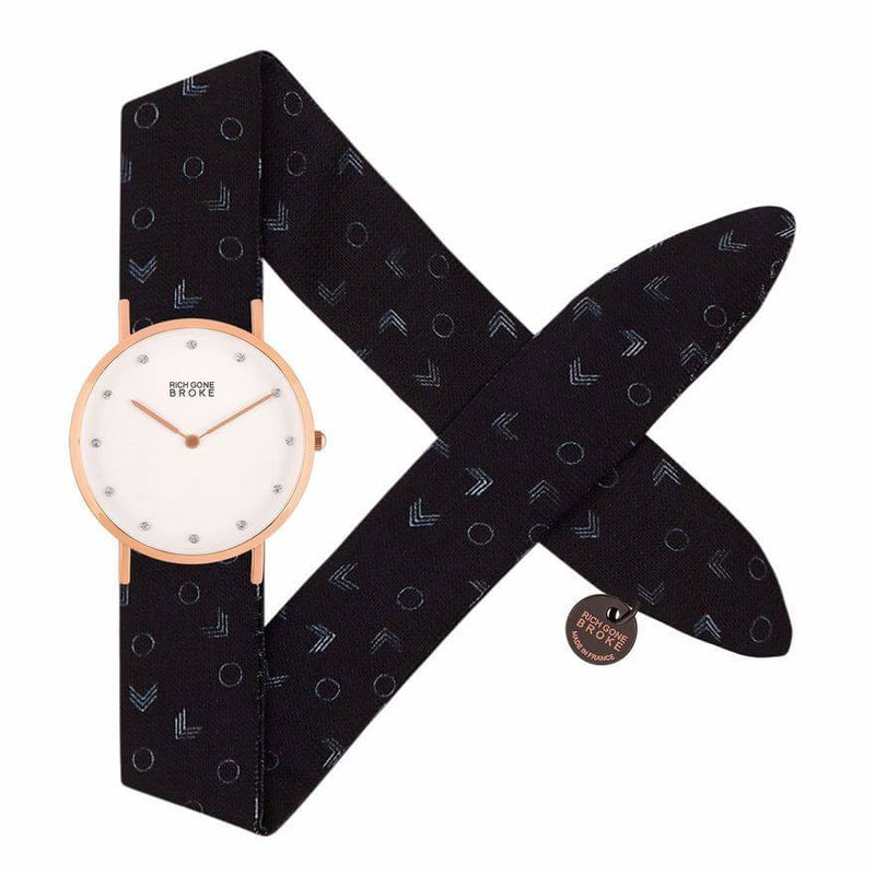 Montre RICH GONE BROKE Rose Gold Marcel Diamond Dark Triangles - PRECIOVS