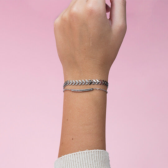 Bracelet Oozoo Jewellery argent avec strass SB-1027 - PRECIOVS