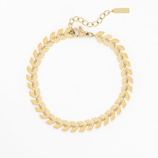 Bracelet Oozoo Jewellery or avec chaîne motif V SB-1007 - PRECIOVS