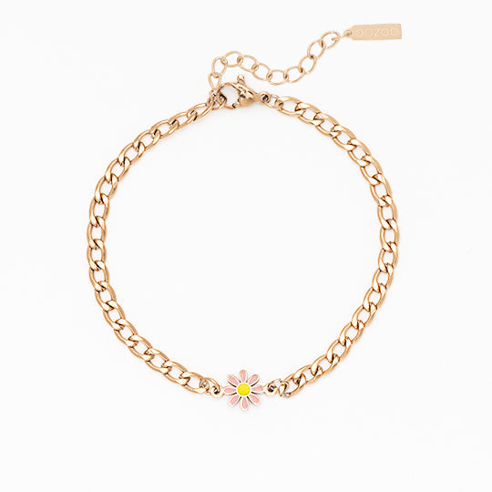 Bracelet Oozoo Jewellery or rose avec charm fleur SB-1023 - PRECIOVS
