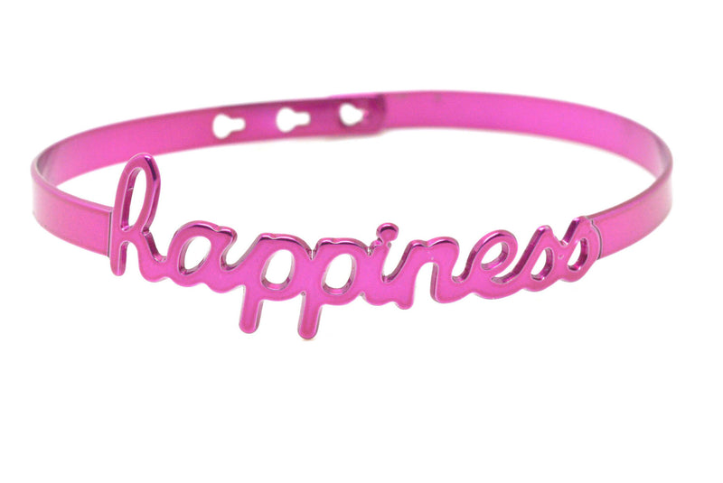 Bracelet Jonc MYA BAY Mirror "Happiness" script, métallisé SC-15 - PRECIOVS