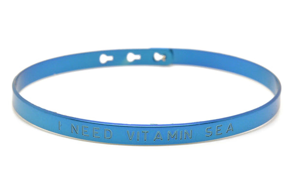 Bracelet Jonc MYA BAY Mirror "I NEED VITAMIN SEA", métallisé SC-19 - PRECIOVS