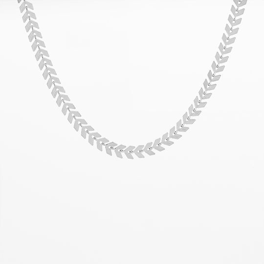 Collier Oozoo Jewellery argent avec chaîne motif V SN-2006 - PRECIOVS