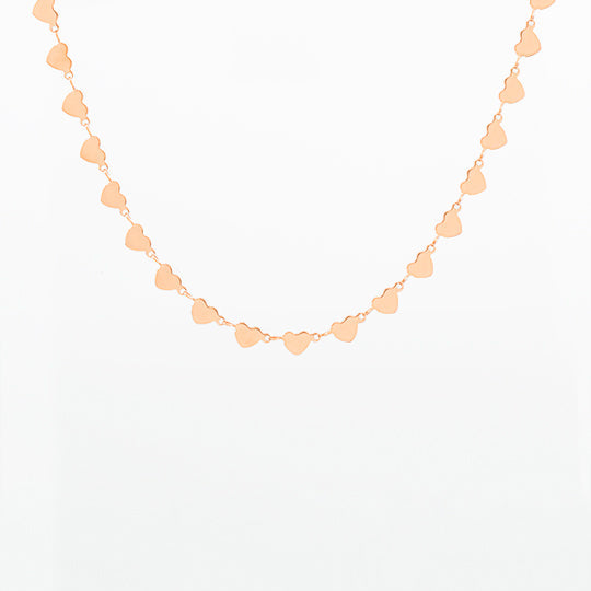 Collier Oozoo Jewellery or rose avec coeurs SN-2014 - PRECIOVS