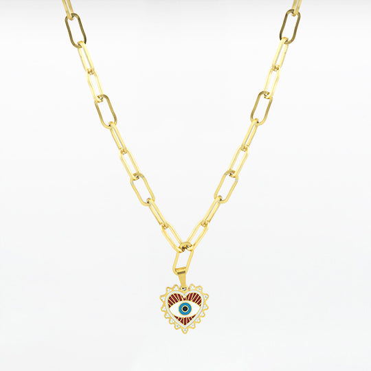 Collier Oozoo Jewellery or avec charm oeil SN-2019 - PRECIOVS