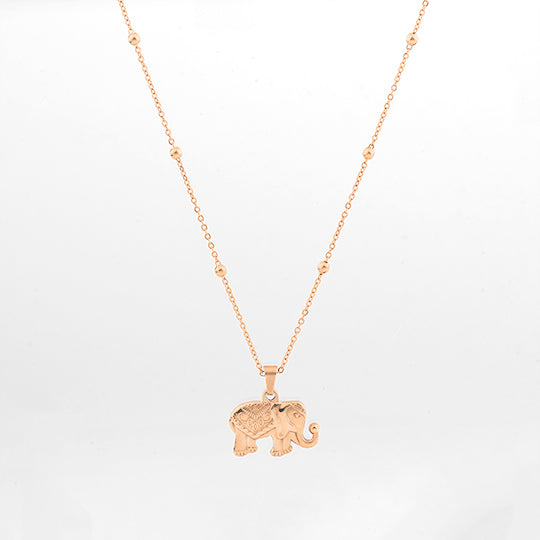 Collier Oozoo Jewellery or rose avec charm éléphant SN-2026 - PRECIOVS