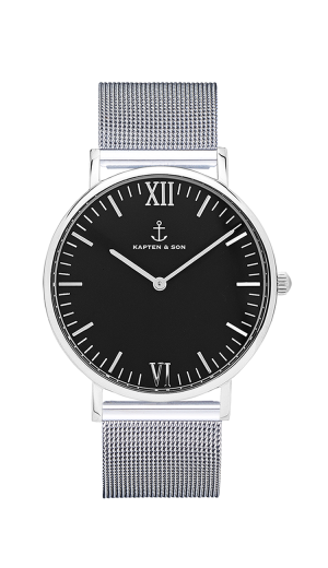 Montre Kapten & Son Silver Black Mesh - PRECIOVS