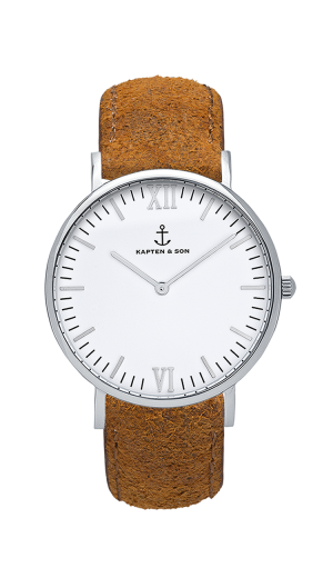 Montre Kapten & Son Silver Brown Vintage Leather - PRECIOVS