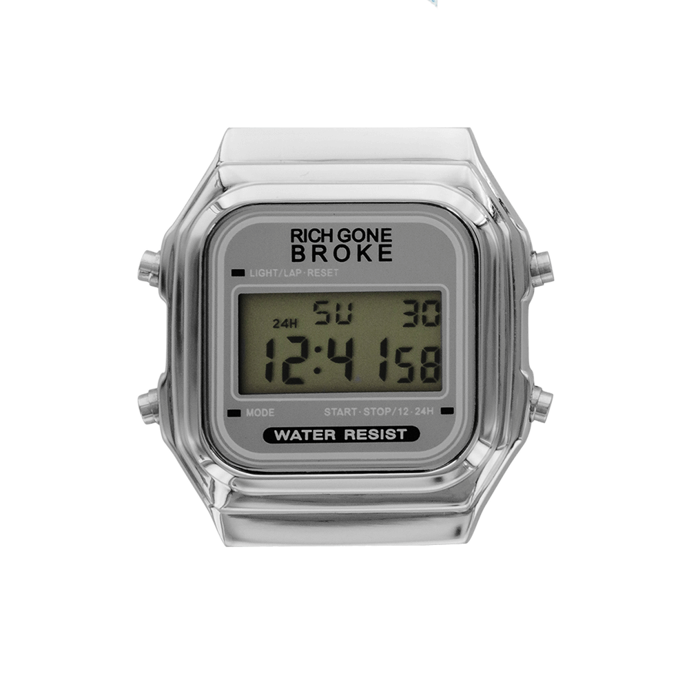 Boîtier de montre RICH GONE BROKE Silver Digital - PRECIOVS