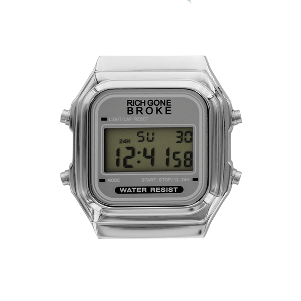 Boîtier de montre RICH GONE BROKE Silver Digital - PRECIOVS