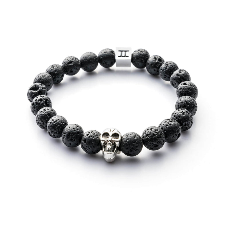 Bracelet Gemini Classics Skull Black Lava - PRECIOVS