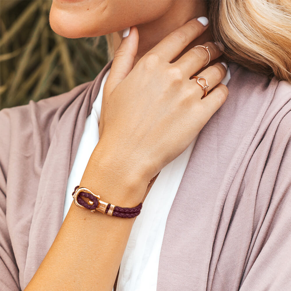 Bracelet Paul Hewitt Ancre PHINITY Or Rosé Dark Mauve - PRECIOVS