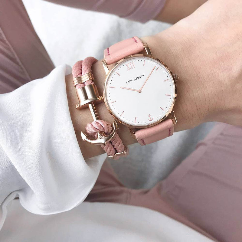 Coffret Paul Hewitt Perfect Match avec montre White Sand IP Or Rosé Aurora et bracelet PHREP IP Or Rosé Aurora - PRECIOVS