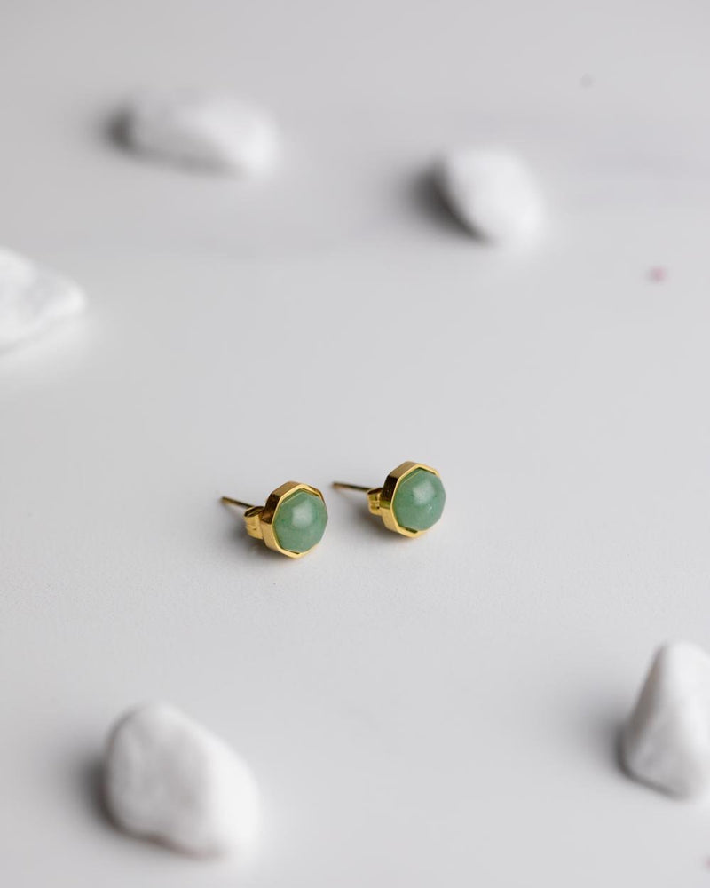 Boucles d'oreilles Didyma Thalassa Green en pierres naturelles aventurine verte - PRECIOVS
