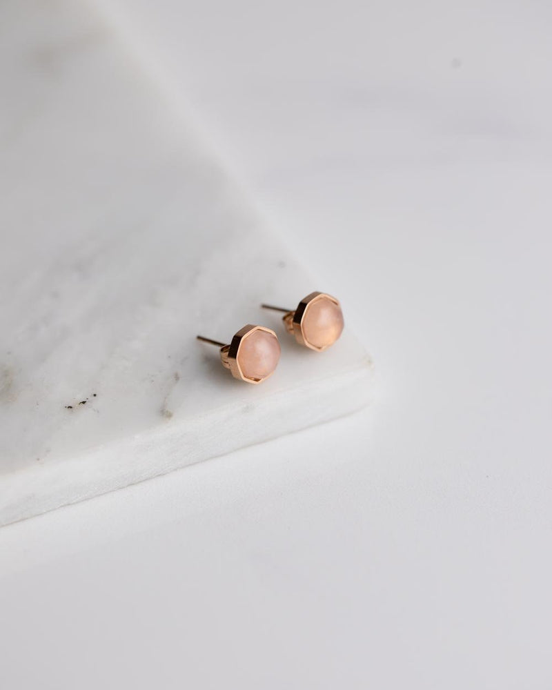 Boucles d'oreilles Didyma Thalassa Pink en pierres naturelles quartz rose - PRECIOVS