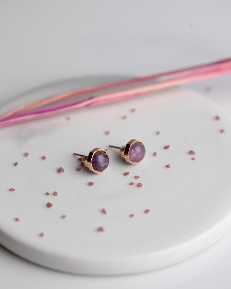 Boucles d'oreilles Didyma Thalassa Violet en pierres naturelles améthystes - PRECIOVS