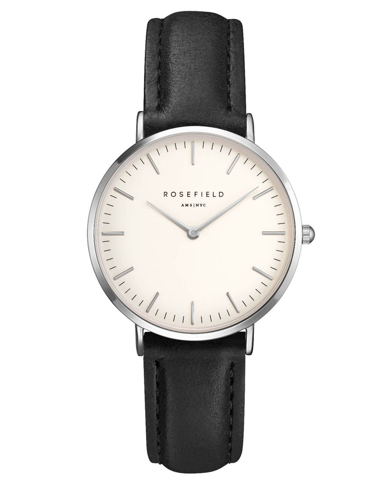 Montre Rosefield The TRIBECA White Black Silver TWBLS - T54 - PRECIOVS