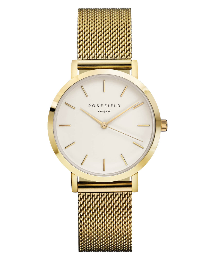 Montre Rosefield The TRIBECA White Mesh Gold TWG-T51 - PRECIOVS