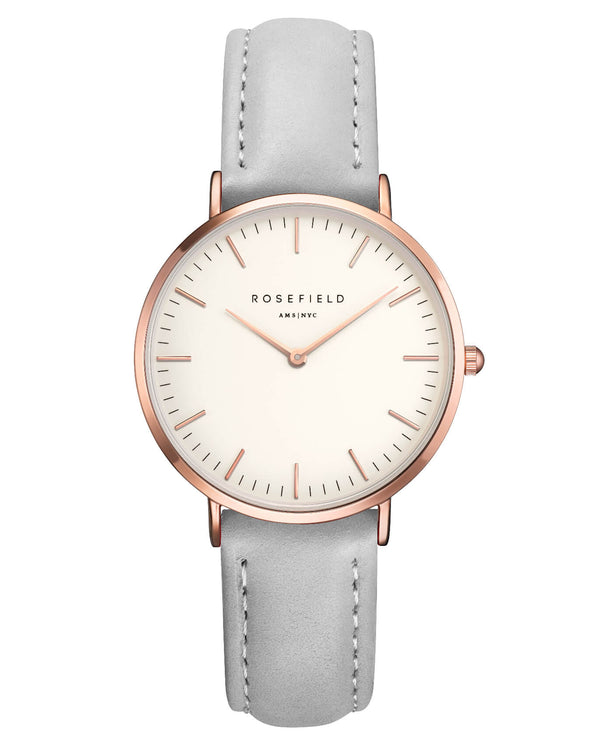 Montre Rosefield The TRIBECA White Grey Rose Gold TWGR - T57 - PRECIOVS