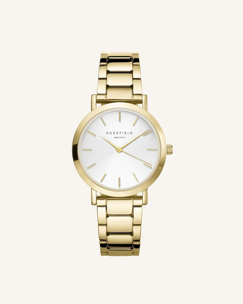 Montre Rosefield The TRIBECA Blanc Sunray Acier Or Jaune T61 - PRECIOVS