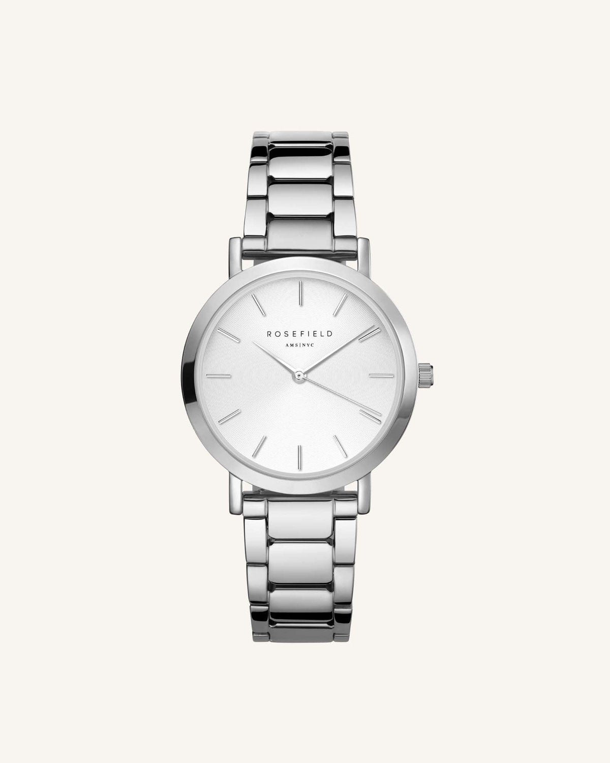 Montre Rosefield The TRIBECA Blanc Sunray Acier Argent T62 - PRECIOVS
