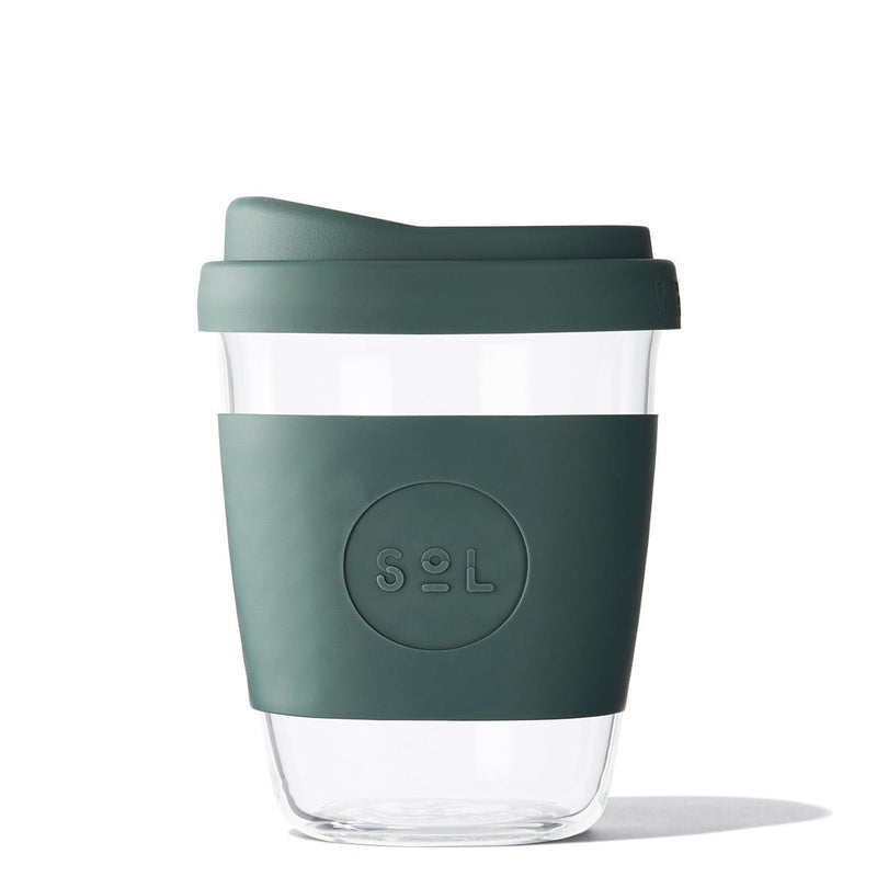 Tasse réutilisable SoL Cups Deep Sea Green en verre borosilicate 355ml - PRECIOVS