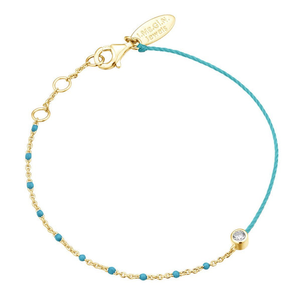 Bracelet I.Ma.Gi.N Jewels Br enamel duo turquoise Or Jaune - PRECIOVS