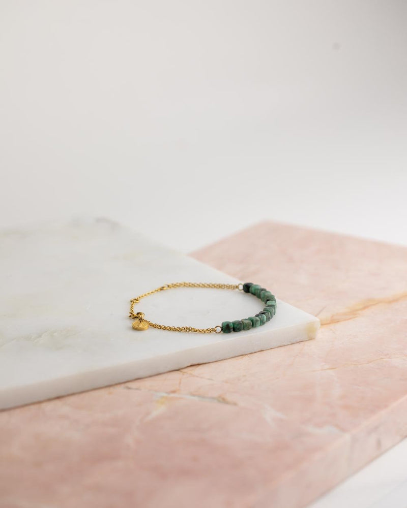 Bracelet Didyma par Gemini Xanthi Green en pierres naturelles émeraudes - PRECIOVS