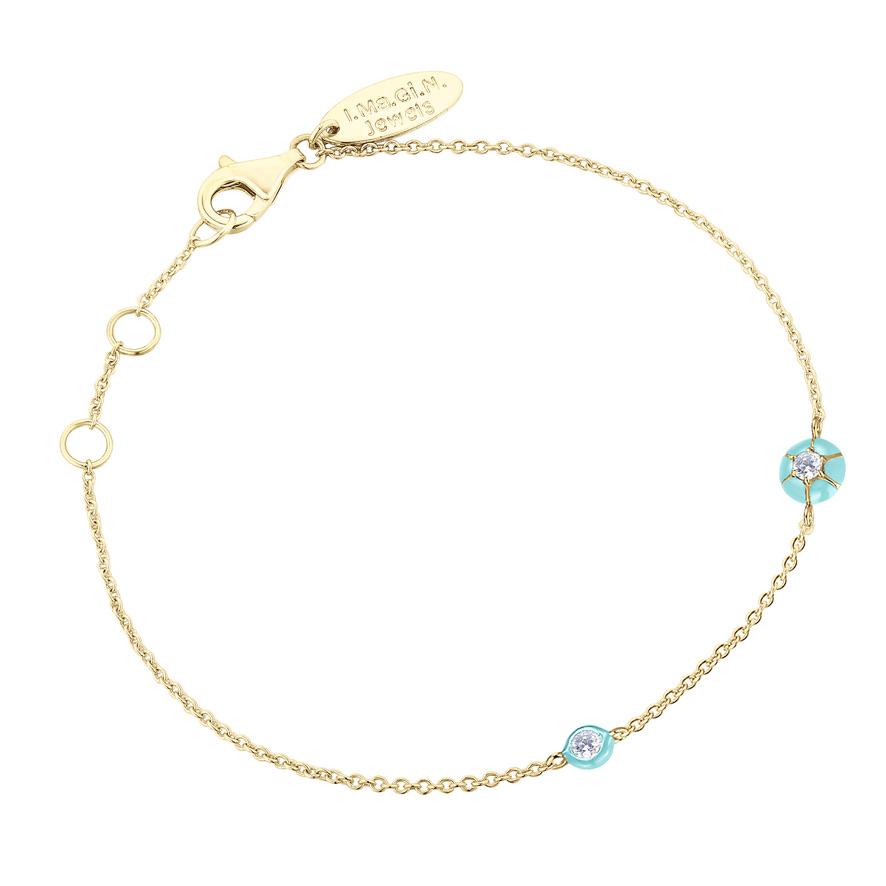 Bracelet I.Ma.Gi.N Jewels Br Joyful Turquoise Or Jaune - PRECIOVS