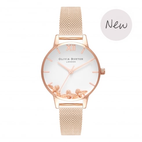 Montre Olivia Burton BUSY BEES ROSE GOLD MESH OB16CH01 - PRECIOVS