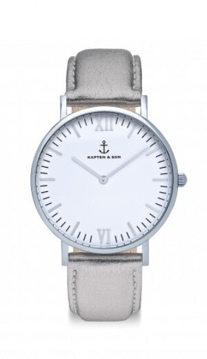 Montre Kapten & Son Silver Metallic Leather - PRECIOVS