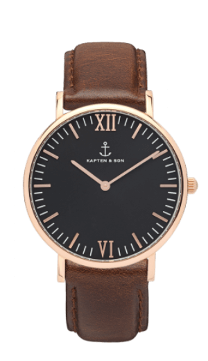 Montre Kapten & Son Black Brown Leather - PRECIOVS