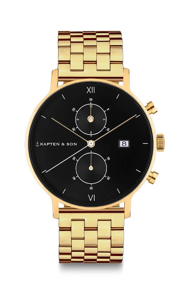 Montre Kapten & Son Chrono Gold Black Steel - PRECIOVS