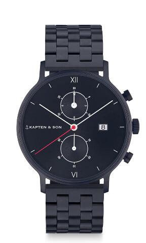 Montre Kapten & Son Chrono Black Midnight Steel - PRECIOVS