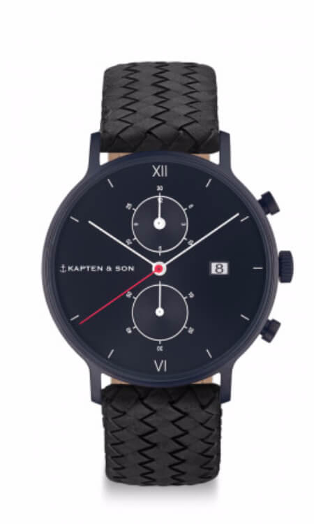 Montre Kapten & Son Chrono Black Midnight Woven - PRECIOVS