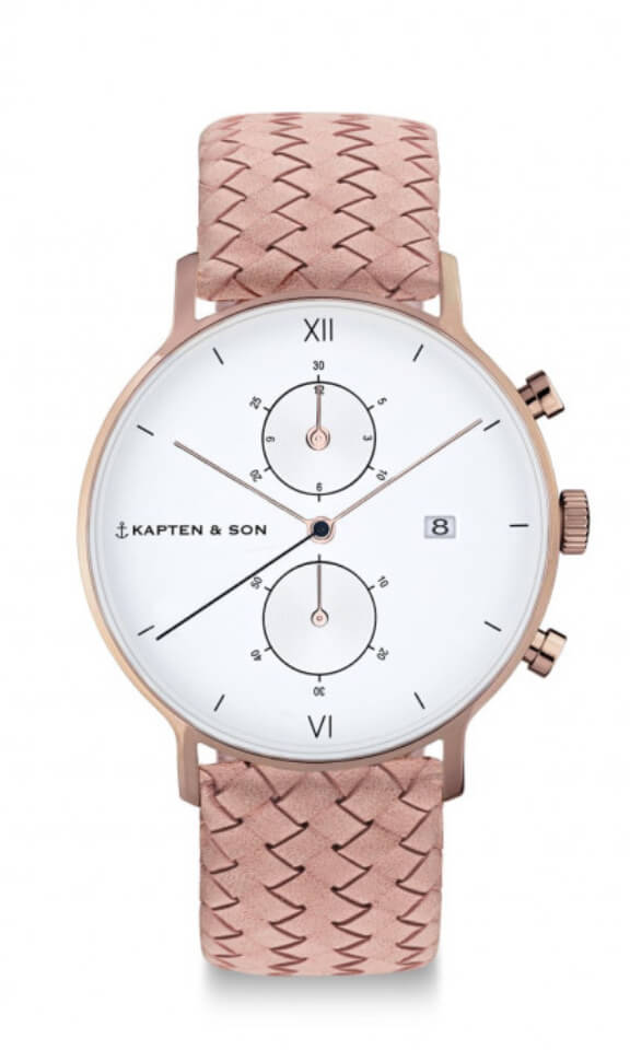 Montre Kapten & Son Chrono Rose Woven Leather - PRECIOVS