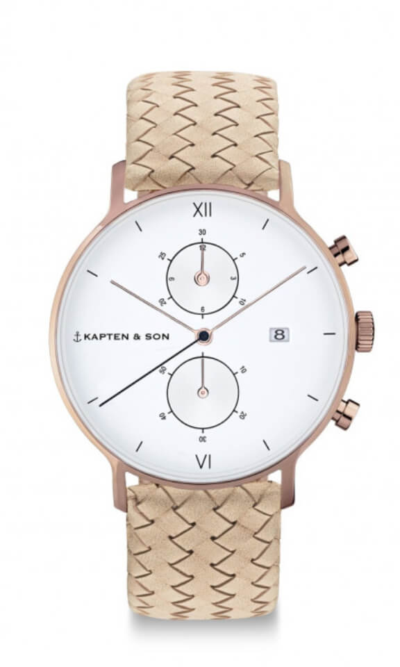 Montre Kapten & Son Chrono Sand Woven Leather - PRECIOVS