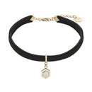 Bracelet CLUSE Amourette Gold Black Velvet and Marble Pendant CLJ13002 - PRECIOVS